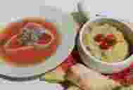 Meniu de vara Supa de rosii proaspete cu oregano si Salata de vinete cu maioneza