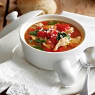 Supa de pui cu ardei copti 