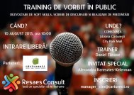 Training de vorbit în public la Librăria Cărtureşti 