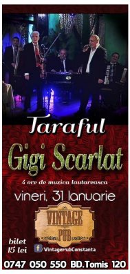 Taraful Gigi Scarlat cântă vineri în Vintage Pub