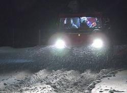 Operaţiune dificilă de aproape 6 ore Prima intervenţie a unei şenilate RAJDP din această iarnă      