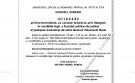 E oficial Hotărârea privind numirea lui Volcinschi în funcţia de prefect, publicată în Monitorul Oficial   