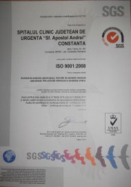 Spitalul Judeţean Constanţa, certificat pentru calitatea serviciilor medicale