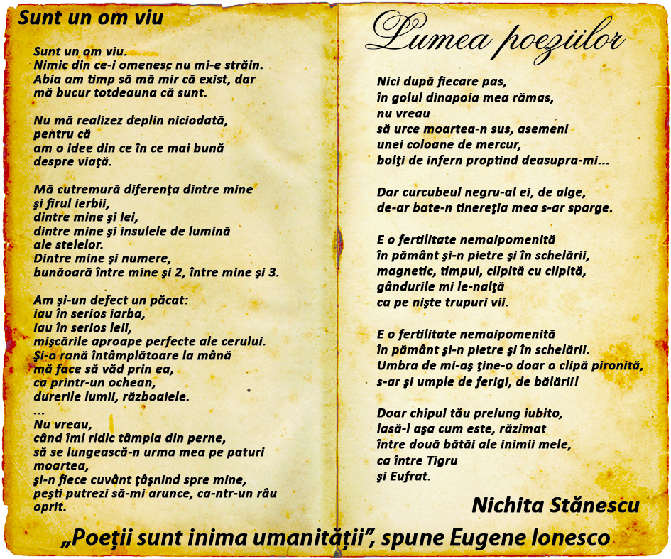 Lumea poeziilor: Nichita Stănescu - Sunt un om viu