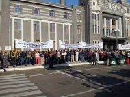 Cu ce au venit sindicaliştii Protest în faţa Gării Maritime din Portul Constanţa. Ziua a treia 