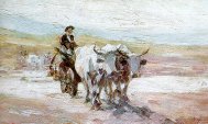 Pictura zilei „Car cu boi” (1899) de Nicolae Grigorescu 