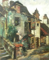 Pictura zilei „Curte interioară” de Aurel Băeşu