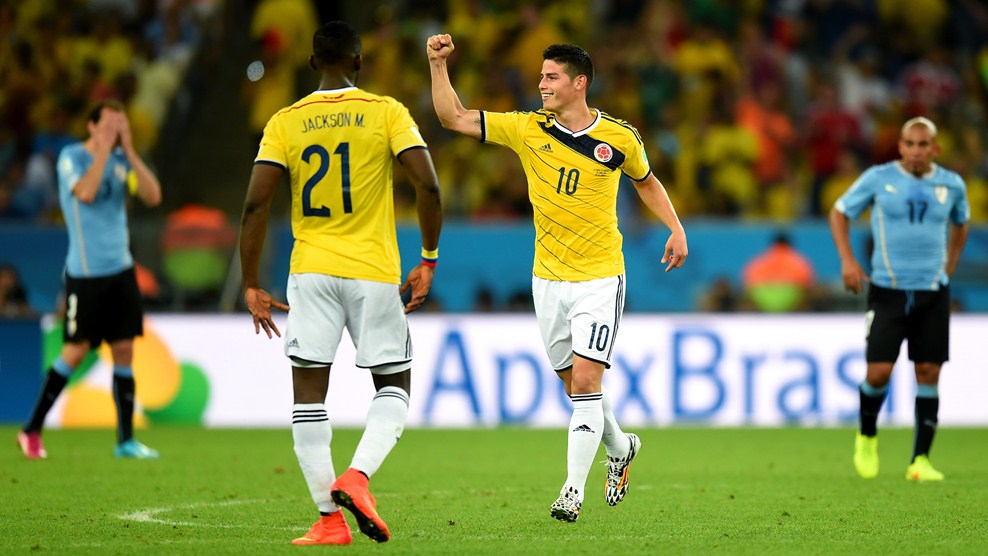 campionatul mondial de fotbal din brazilia 2014, echipa nationala de fotbal a columbiei, sferturi cm 2014, david luis, james rodriguez