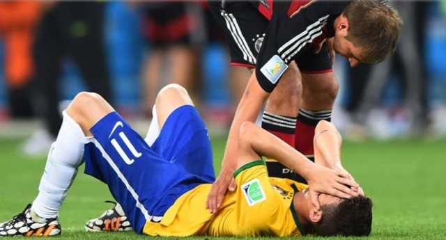 Germania a invins Brazilia cu 7 1 in semifinalele Campionatului Mondial de Fotbal din Brazilia scorul fiind 5 0 inca din minutul 29