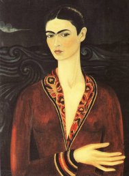 Pictura zilei „Autoportret într-o rochie de catifea” de Frida Kahlo