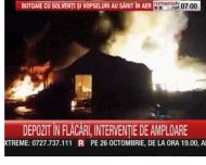 UPDATE. Dezastru. Ard substanţe periculoase Incendiu la un depozit cu reziduuri de magneziu din Braşov        