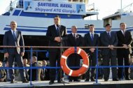 Ponta, la Giurgiu „Nu doar vindem nave, ci am și început să construim”. Vapoarele vor fi puse la probe în mare, la Constanța 