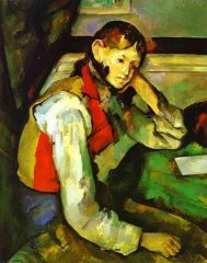 Pictura zilei „Băiatul cu vestă roşie” de Paul Cézanne