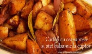 Preparate Culinare by Poliana  Cartofi cu ceapa rosie si otet balsamic la cuptor