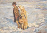 Pictura zilei „Cu covrigii (Pregătiri de Crăciun)” de Rudolf Schweitzer-Cumpăna