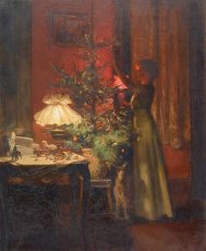 Pictura zilei „Împodobind bradul de Crăciun” de Marcel Rieder