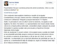 Sorina Matei Nicuşor Constantinescu reproşa conducerii ziarului Telegraf lipsa de susţinere (interceptări)              