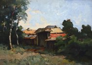 Pictura zilei „Case la marginea pădurii” de Adam Bălţatu