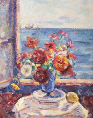 Pictura zilei „Flori la fereastră” de Nicolae Dărăscu