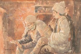 Pictura zilei „La focul vetrei” de Ignat Bednarik