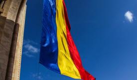 Hartă imensă în centrul Chişinăului cu teritoriul României şi cel al Republicii Moldova