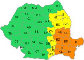 Constanța rămâne sub cod portocaliu