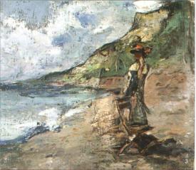 Pictura zilei „Femeie privind marea” de Gheorghe Petraşcu 