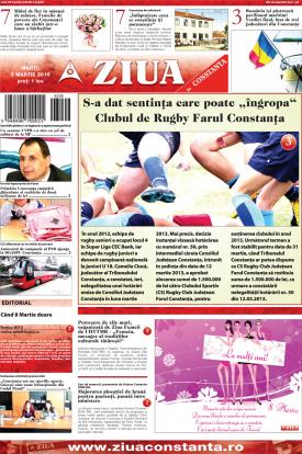 ZIUA de Constanta, format PDF, pagina 1 editia din 8 martie 2016