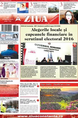 ZIUA de Constanta, format PDF, pagina 1 editia din 24 martie 2016