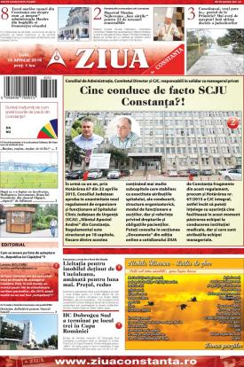 ZIUA de Constanta, format PDF, pagina 1 editia din 18 aprilie 2016 
