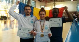 Cristiana Ghiorghiţă, Gerard Munteanu şi Jamiu Adeshina Ajibade CS Marina Constanţa, pe podium la Taekwondo WTF 