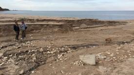 Ploaia a adus iadul pe nisipul de la Vama Veche! Un crater uriaș s-a format pe plajă (galerie foto)