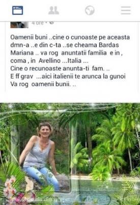 ”Italienii te aruncă la gunoi!” Apel pentru găsirea familiei unei femei aflată în comă, în Italia