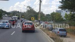 Aglomeraţie la intrarea în staţiunea Eforie Nord pe sensul de mers dinspre Mangalia (galerie foto) 
