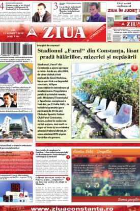 ZIUA de Constanta, format PDF, pagina 1 editia din 11 august 2016