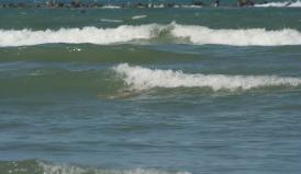 Un salvamar s-a aventurat în marea învolburată pentru a salva un turist (video)