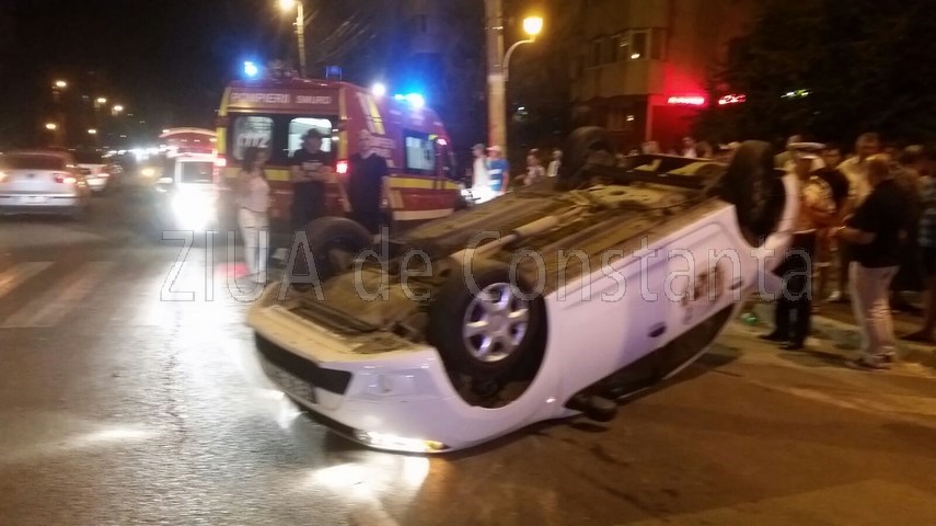 o masina e rasturnata in zona inel ii 605816