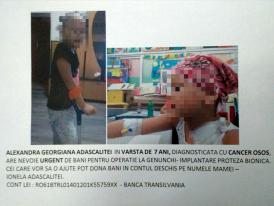 Cancerul nu te întreabă ce vârstă ai. O fetiţă din Constanţa are nevoie de NOI!