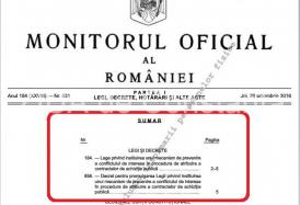 Legea privind mecanismul de prevenire a conflictului de interese în atribuirea contractelor de achiziţie publică (text integral) 