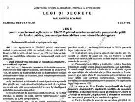 A fost publicată în Monitorul Oficial Legea privind salarizarea unitară a personalului plătit din fonduri publice (text integral)