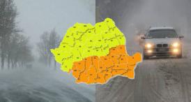 Constanţa sub cod portocaliu de viscol şi ninsori abundente şi cod galben de vânt năprasnic