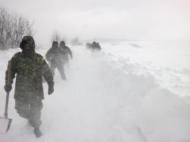 Militarii constănțeni au intervenit pentru deblocarea căilor de acces în localitățile Negru Vodă, Grăniceru și Darabani 