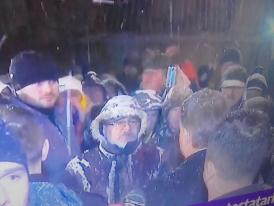 Klaus Iohannis la protestul de la Cotroceni  