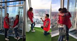 Fost junior al FC Farul Bogdan Boritz a cerut-o de soţie pe Roxana Ignat la etajul 72 al celei mai înalte clădiri din Europa (galerie foto + video) 