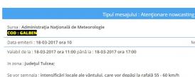 Alertă meteo. Cod galben de vânt puternic