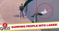 Funny video Aruncand oameni in lacuri