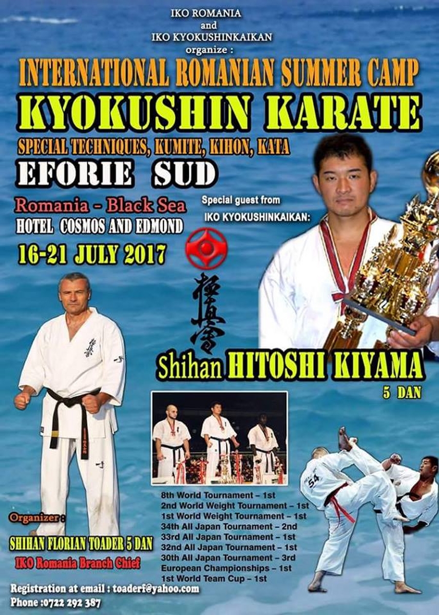 shihan hitoshi kiyama invitat special la eforie sud petre colis de la oyama karate constanta pe locul
