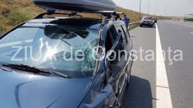Accident rutier pe A4. Sunt implicate un camion și un autoturism (galerie foto+video)      