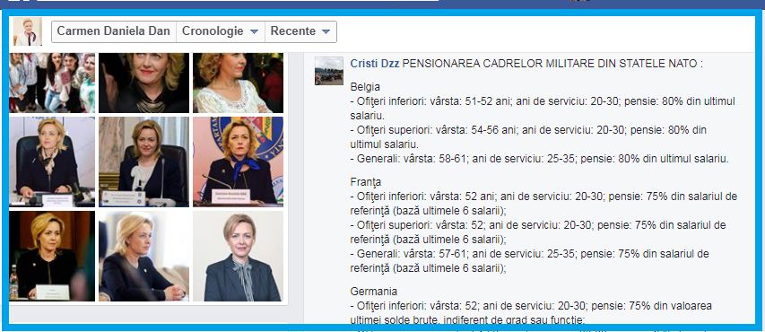 Postare Pe Pagina Ministrului Carmen Dan Despre Pensionarea