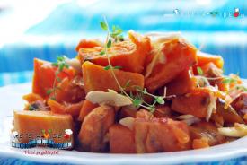 Cartofi dulci la cuptor cu migdale (reţetă video) 